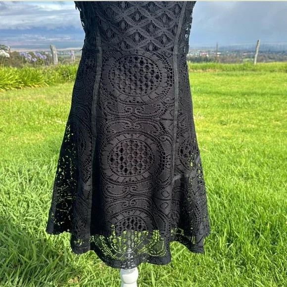 Desigual by Lacroix Black lace Fit and Flare Dress Sleeveless party Going out XL - Picture 6 of 9